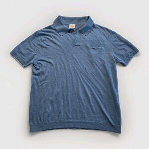 Velasca Cotton Linen Albenga Polo Shirt Men 52 XL Blue SS Elevated Sustainable